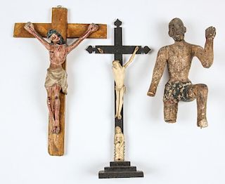 3 Vintage Mexican Christian Relics