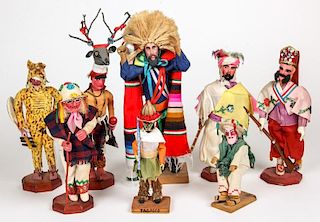 8 Vintage Mexican Festival Character Dolls