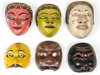 6 Vintage Indonesian Masks