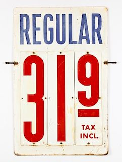 Double Sided Vintage Gasoline Price Sign