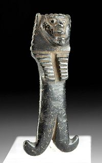 Rare Miniature Egyptian Obsidian Pesesh-Kef Amulet