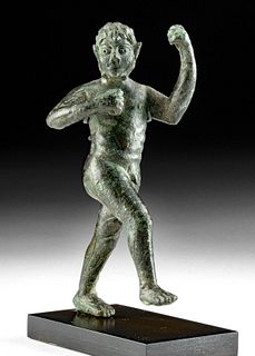 Etruscan Leaded Bronze Dancing Satyr Figure