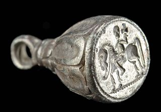 13th C. Medieval English Silver Seal Templar Knight