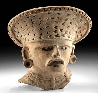 Massive Veracruz Pottery Sonriente Head, TL Tested