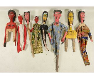 SET OF EIGHT WEST AFRICAN BOBO PUPPETS