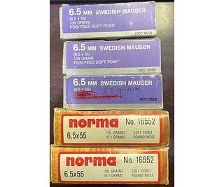 MIXED LOT OF 100 ROUNDS OF 6.5X55MM SWEDISH MAUSER