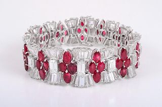 Magnificent Diamond Ruby Bracelet, Circa 1950s-60s