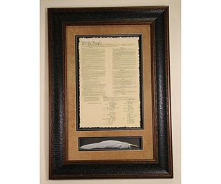 FRAMED CONSTITUTION OF THE UNITED STATES W/QUILL