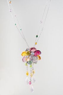 Multi-Gem Flower Necklace by Paolo Piovan