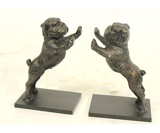 PAIR OF BULLDOGS BOOKENDS