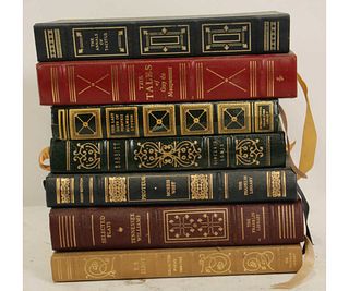 MIXED LOT OF 7 LEATHER BOUND BOOKS