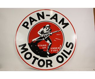 DOUBLE SIDED PAN-AM MOTOR OIL SIGN