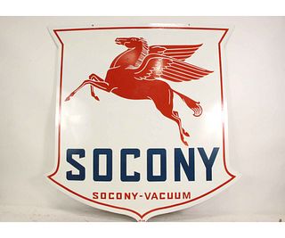 DOUBLE SIDED MOBIL OIL SOCONY-VACUUM SIGN