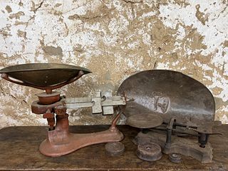Two Cast Iron Scales
