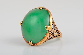 Antique Gold Jade Ring