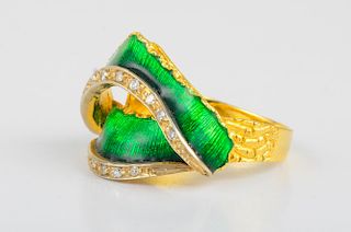 Enamel Gold Ring