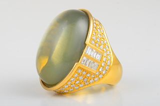 Large Moonstone Gold Ring
