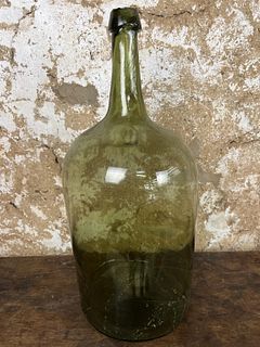 Large Olive Glass Bottle