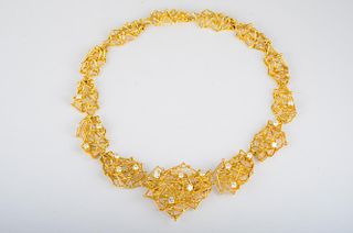 Gold Wire Diamond Necklace