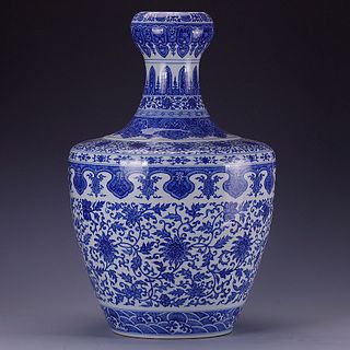Blue and White Lotus Vase