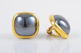 Tiffany Gold Hematite Earclips