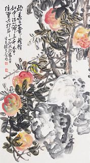 Zhang Yunhe, Chinese Fruits Painting On Paper