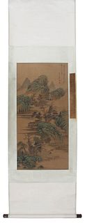 Wang Hui, Chinese Landscape Painting Silk Scroll