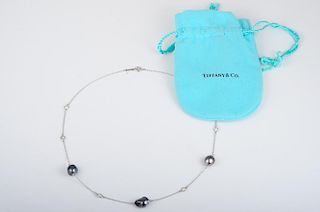 Tiffany Pearl Diamond By The Yard Necklace