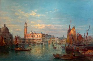 Alfred Pollentine Oil, The Ducal Palace, Venice
