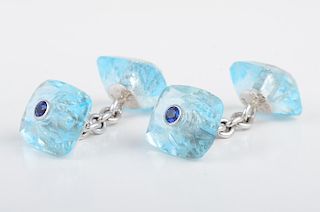 Trianon Auqmarine Sapphire Cufflinks