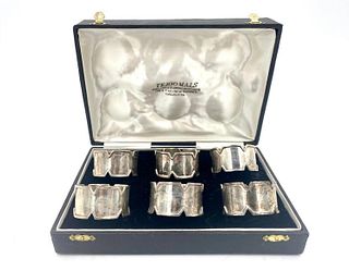 Boxed Set of Indian Sterling Silver Napkin Rings