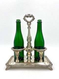 English Silver Plated Condiment Stand. 19thc.