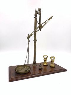 Antique English Mahogany and Brass Scale