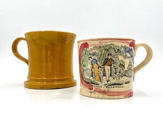 Two Antique Staffordshire Mugs