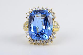 Topaz Diamond 18K Ring