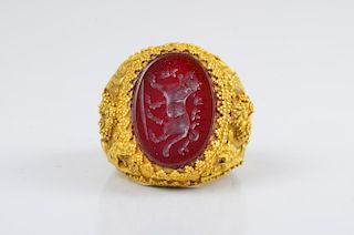 Antique Intaglio 22K Gold Ring