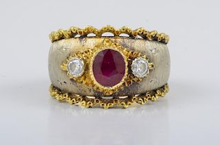Buccellati Ruby Diamond Ring