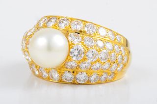 Cartier Pearl Diamond Ring