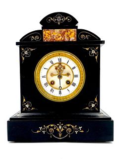 Victorian Slate and Marble Mantel Clock