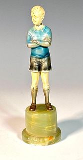 William Chance Cold Painted Bronze, Standing Boy