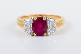 Oscar Heyman Ruby Diamond Ring