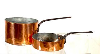 Two L.Barth and Son Copper Saucepans