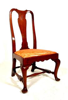American Queen Anne Mahogany Slipper Chair, 18thc.