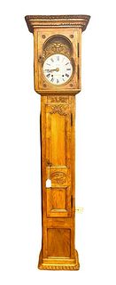 Antique French Provincial Oak Tall Case Clock