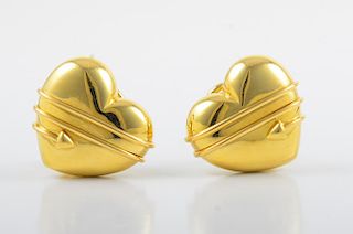 Tiffany Gold Heart Earrings