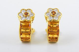 Tiffany Citrine Diamond Earrings