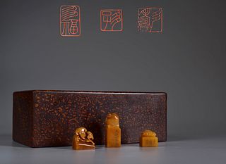 Set Of Carved Tianhuang Stone Seals