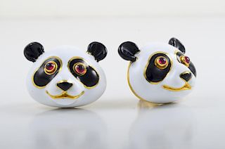 Amusing Panda Earrings By A. Clunn