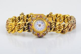 Russian Ruby Diamond Antique Watch