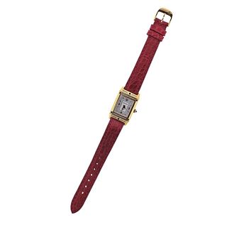 Jaeger LeCoultre 18k Gold Diamond Ruby Reverso Manual Wind Ladies Watch 265.1.86